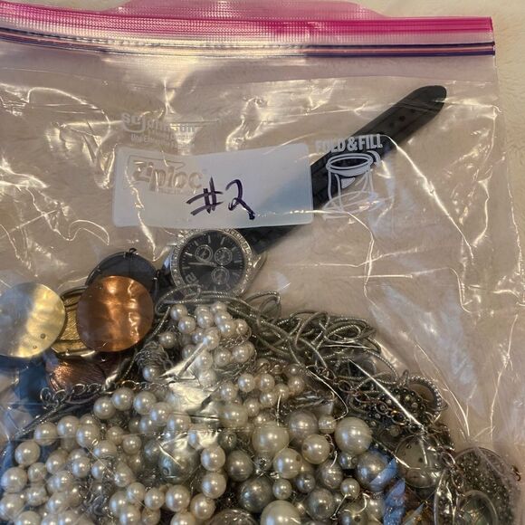 Silver and Gold Vintage Necklaces Collection with Charms and Beaded Elements - Picture 7 of 7